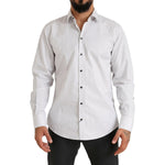 Dolce & Gabbana White MARTINI Cotton Stripe Dress Formal Shirt