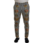 Dolce & Gabbana White Cotton Stretch Crown Trouser Pants
