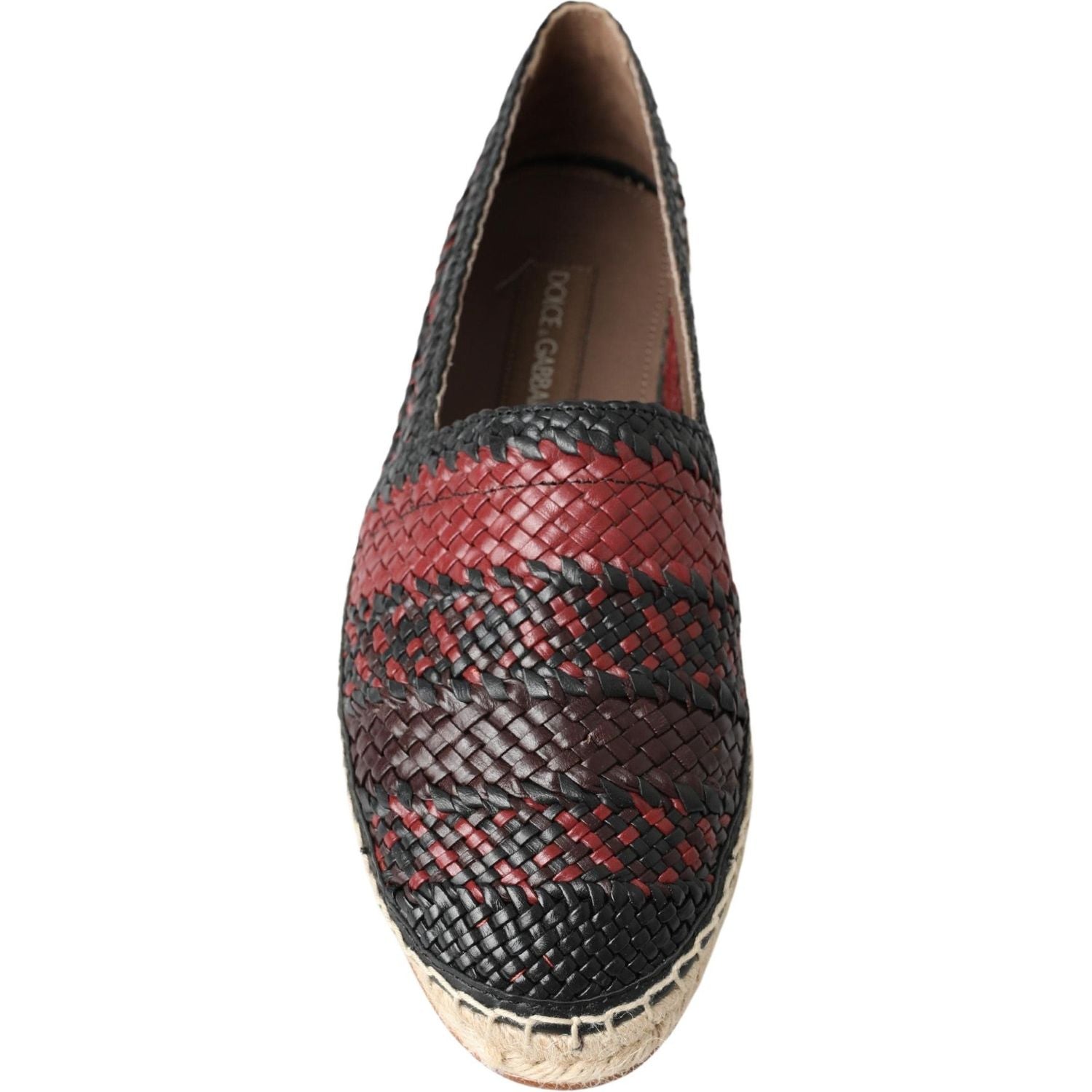 Dolce & Gabbana Black Bordeaux Buffalo Leather Espadrille Shoes
