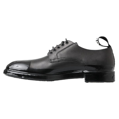 Dolce & Gabbana Black Leather Derby Dress Shoes