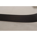 Dolce & Gabbana Black Calf Leather Logo Engraved Metal Buckle Belt