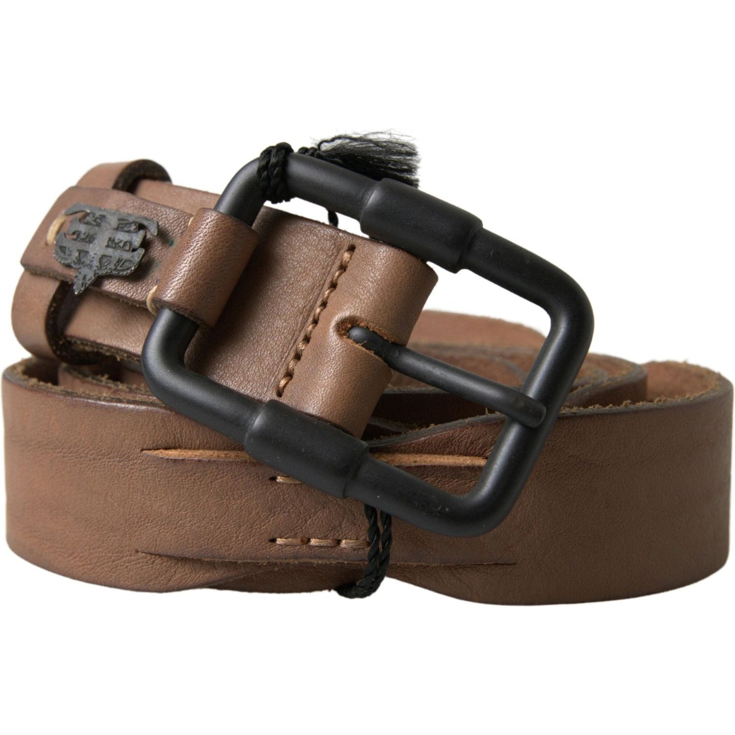 Ermanno Scervino Brown Leather Metal Buckle Waist Men Belt