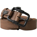 Ermanno Scervino Brown Leather Metal Buckle Waist Men Belt