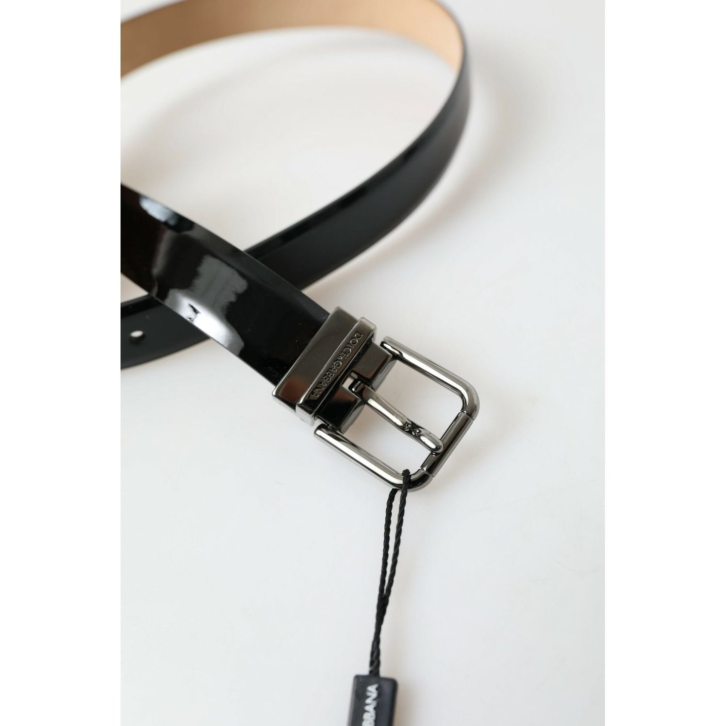 Dolce & Gabbana Black Calf Leather Metal Buckle Men Belt
