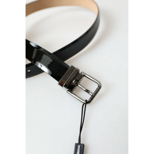 Dolce & Gabbana Black Calf Leather Metal Buckle Men Belt
