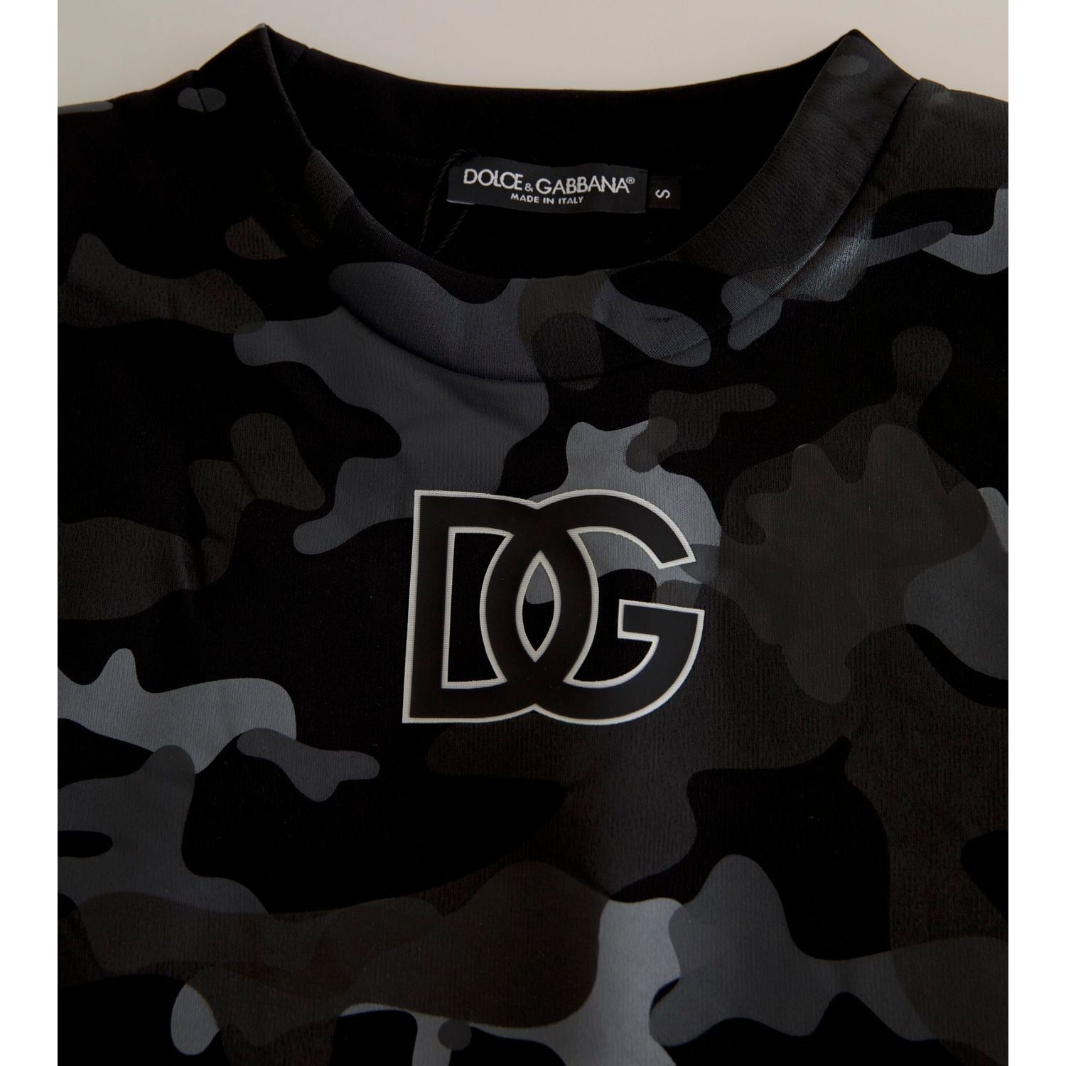 Dolce & Gabbana Black Camouflage Round Neck Sweatshirt Sweater