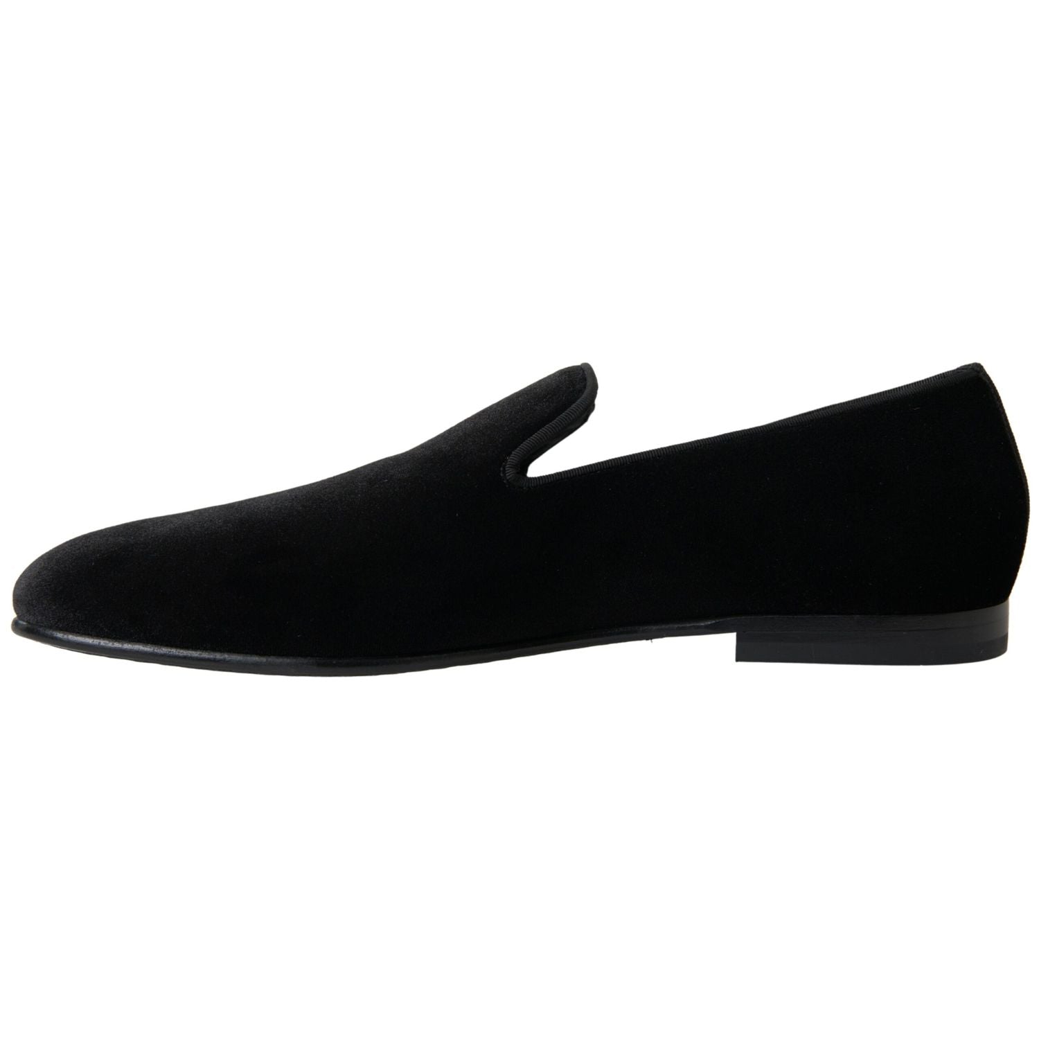 Dolce & Gabbana Black Velvet Loafers Formal Shoes