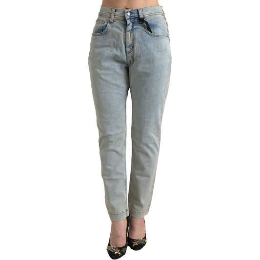 Dolce & Gabbana Chic Mid Waist Skinny Jeans in Blue Dolce & Gabbana Light Slate Gray