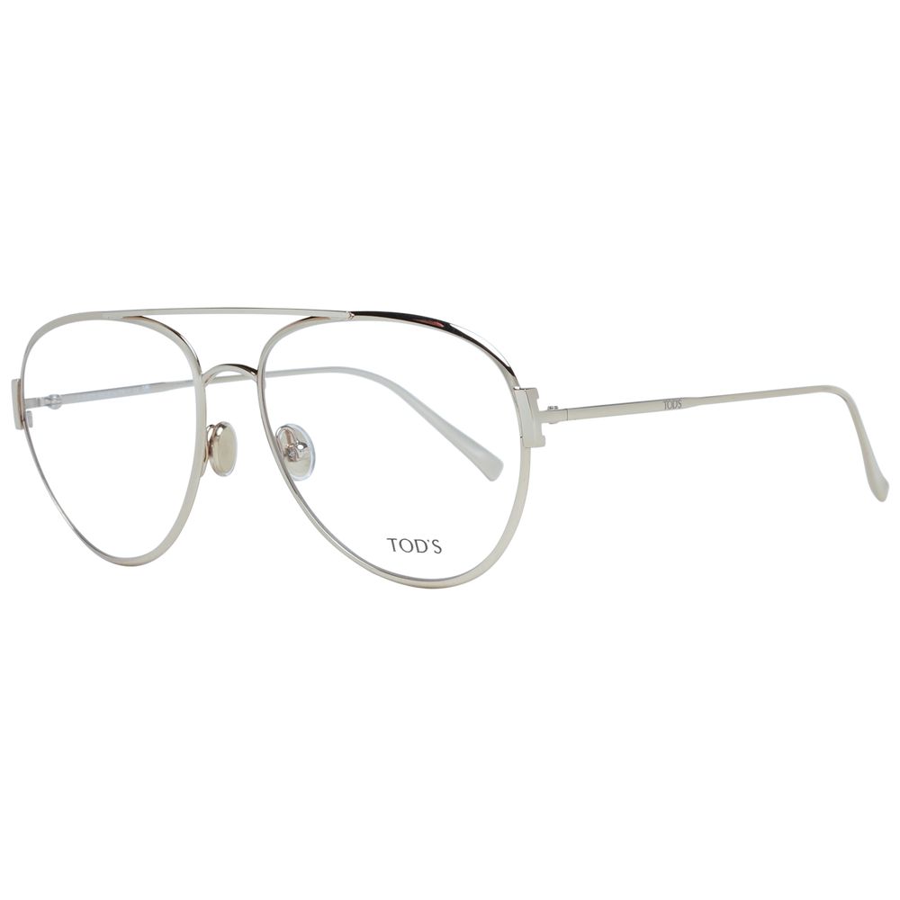 Tod's Gold Women Glasses Frame with gold metal aviator design and demo plastic lenses.