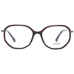 Maje Brown Women Glasses Frame in plastic full-rim with round style, demo lenses, size 51-15-135, includes branded case.