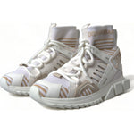 Dolce & Gabbana White Beige Sorrento Socks Sneakers Shoes