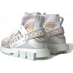 Dolce & Gabbana White Beige Sorrento Socks Sneakers Shoes