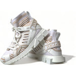 Dolce & Gabbana White Beige Sorrento Socks Sneakers Shoes