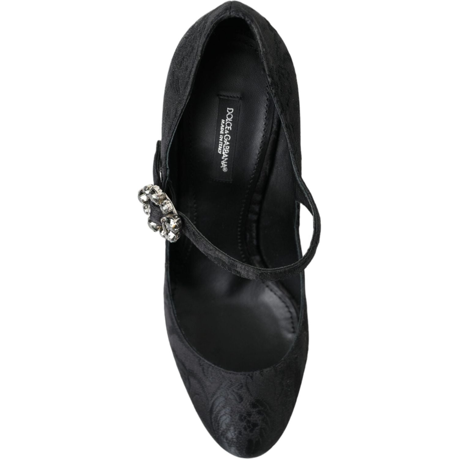 Dolce & Gabbana Black Brocade Mary Janes Heels Pumps Shoes