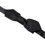 Dolce & Gabbana Black Solid Silk Adjustable Neck Papillon Bow Tie