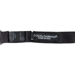 Dolce & Gabbana Black Solid Silk Adjustable Neck Papillon Bow Tie