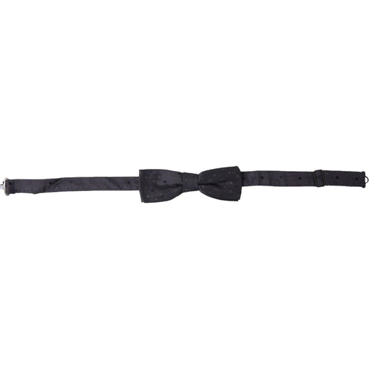 Dolce & Gabbana Blue Polka Dot Silk Adjustable Neck Men Papillon Bow Tie