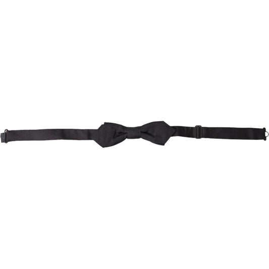 Dolce & Gabbana Black Silk Adjustable Neck Men Papillon Bow Tie