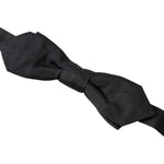 Dolce & Gabbana Black Silk Adjustable Neck Men Papillon Bow Tie