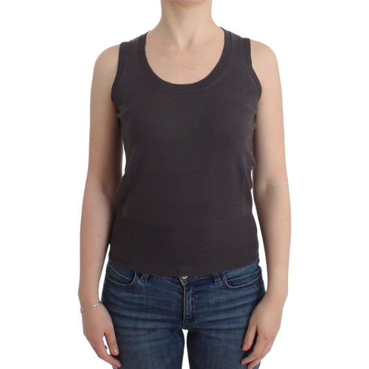 John Galliano Brown knit tank top