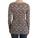 Cavalli Elegant Floral Lace Longsleeve Top Cavalli Dark Slate Gray