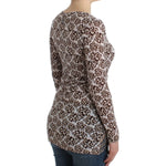 Cavalli Elegant Floral Lace Longsleeve Top Cavalli Dark Slate Gray