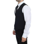 Dolce & Gabbana Blue Wool Formal Dress Vest Gilet