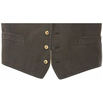 Dolce & Gabbana Black Cotton Blend Dress Vest Gilet