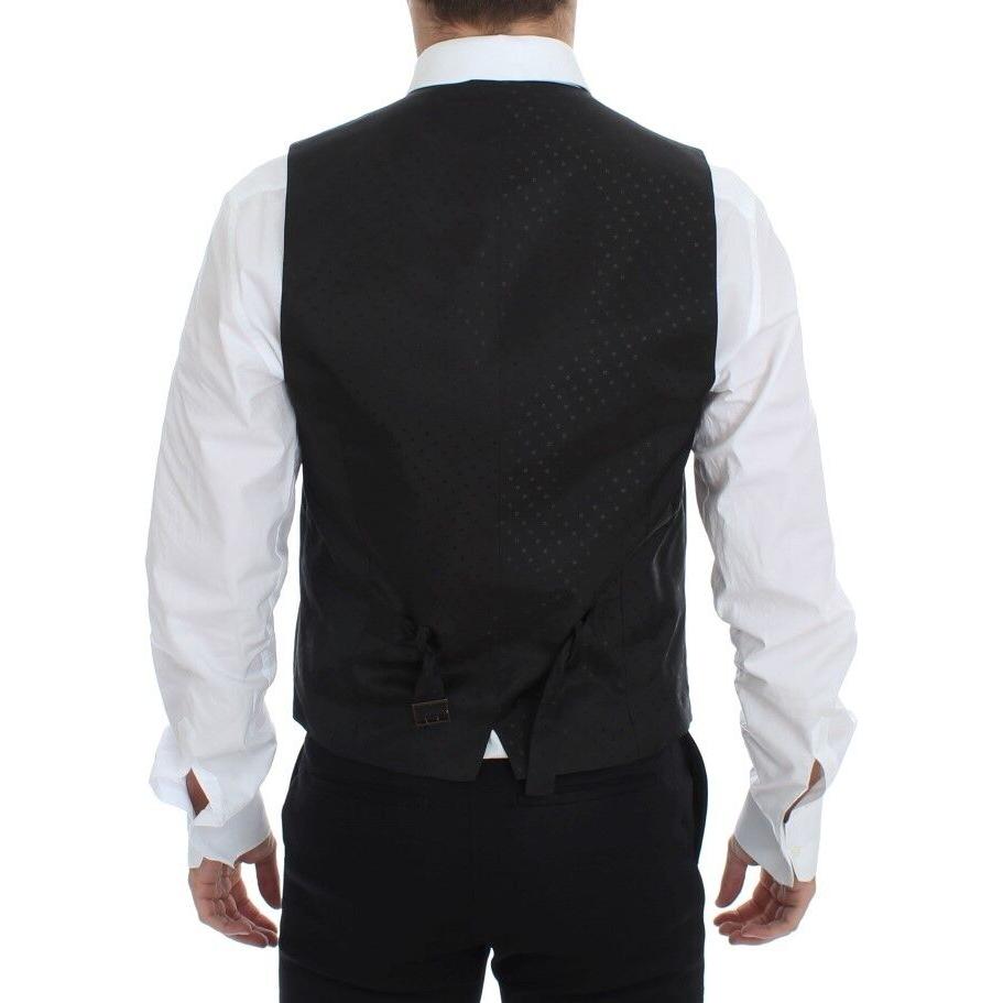 Dolce & Gabbana Black Wool Silk Stretch Dress Vest Blazer