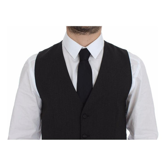Dolce & Gabbana Gray Wool Stretch Dress Vest Jacket Blazer