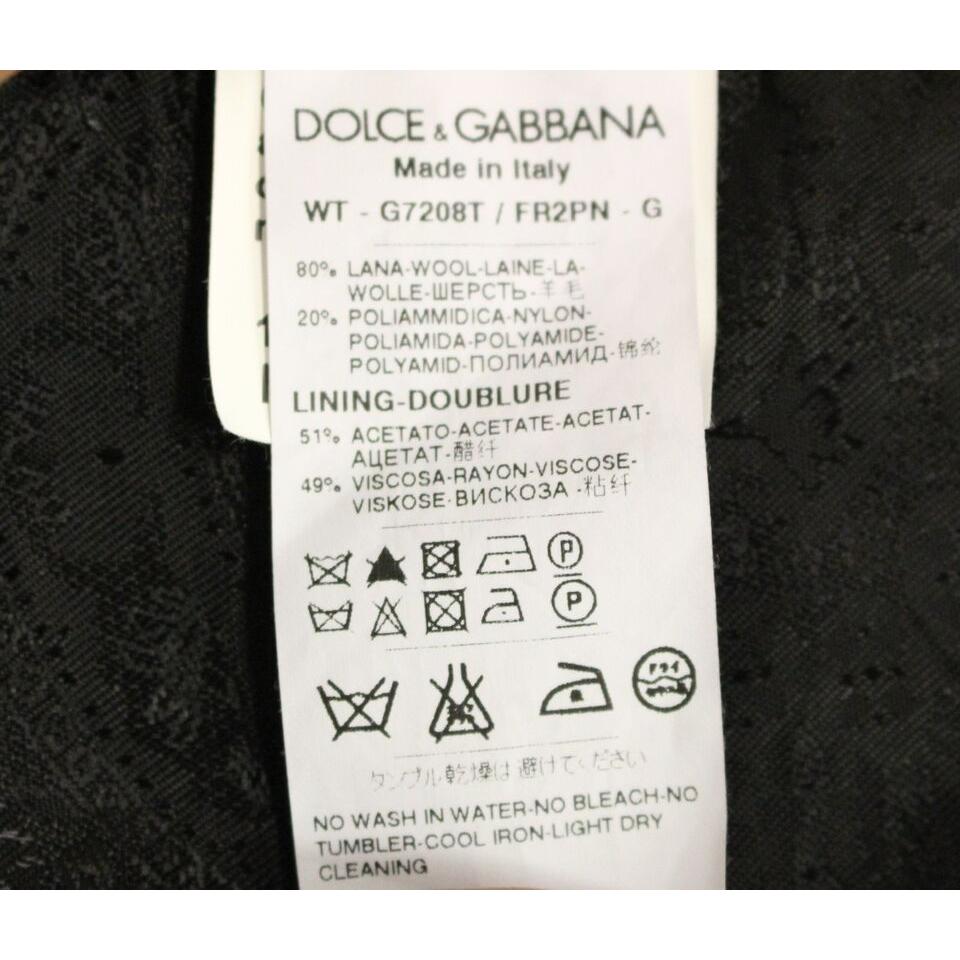 Dolce & Gabbana Black Striped Wool Logo Vest Gilet Weste