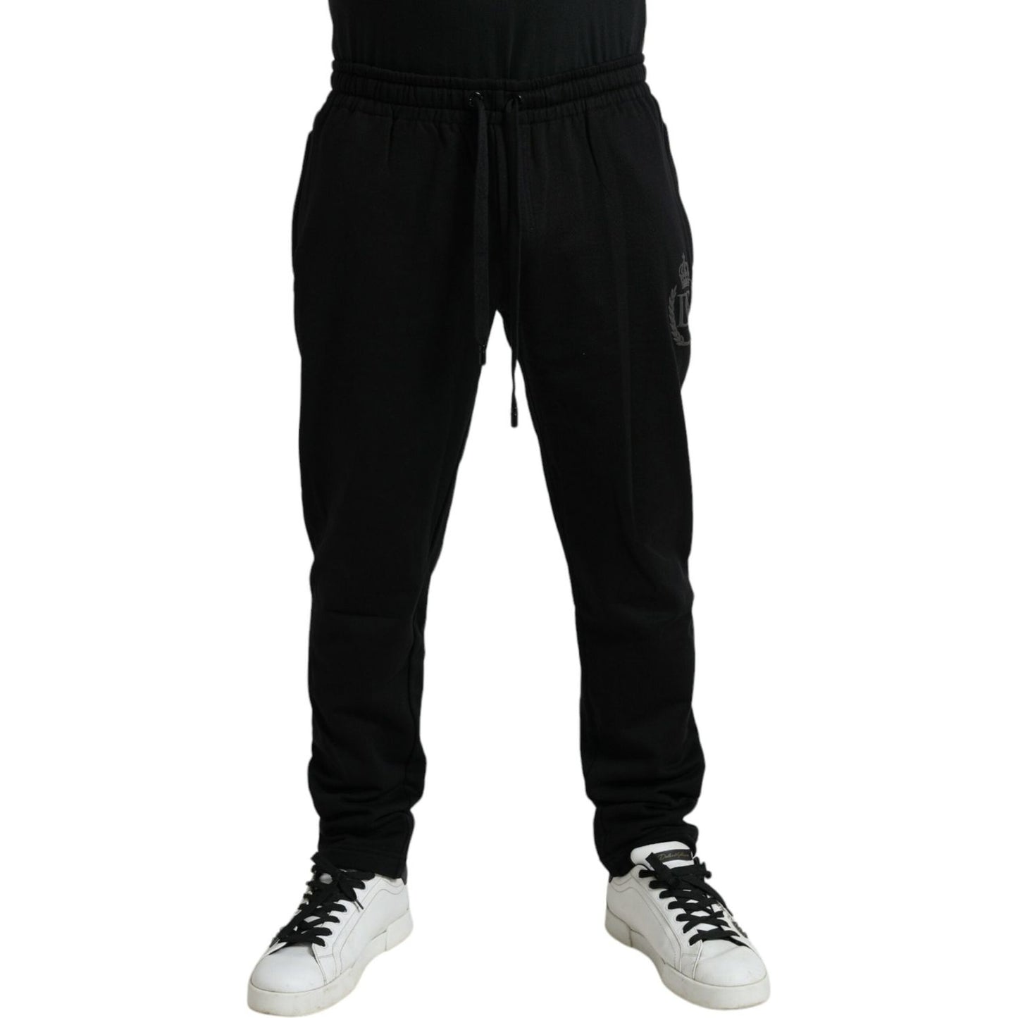 Dolce & Gabbana Black Cotton Logo Jogger Men Sweatpants Pants