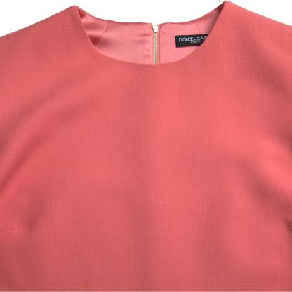 Dolce & Gabbana Pink Virgin Wool Sleeveless Mini Dress