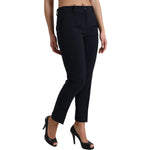 Dolce & Gabbana Blue Mid Waist Tapered Cropped Pants