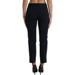 Dolce & Gabbana Blue Mid Waist Tapered Cropped Pants