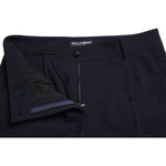 Dolce & Gabbana Blue Mid Waist Tapered Cropped Pants