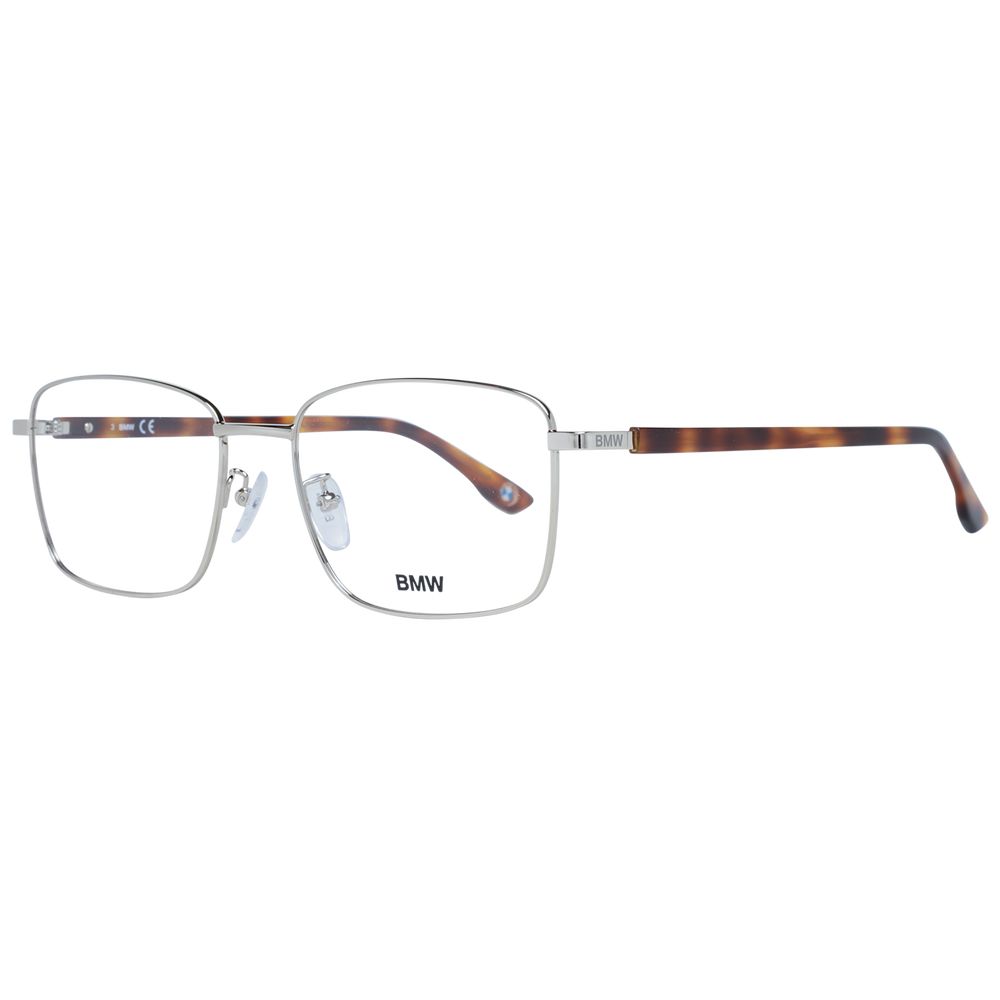 BMW Gold Men Glasses Frame in full-rim rectangle style with metal and plastic construction, demo lenses, and gold color.