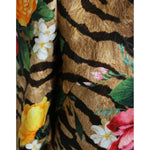 Dolce & Gabbana Multicolor Tiger Floral Print Shift Mini Dress
