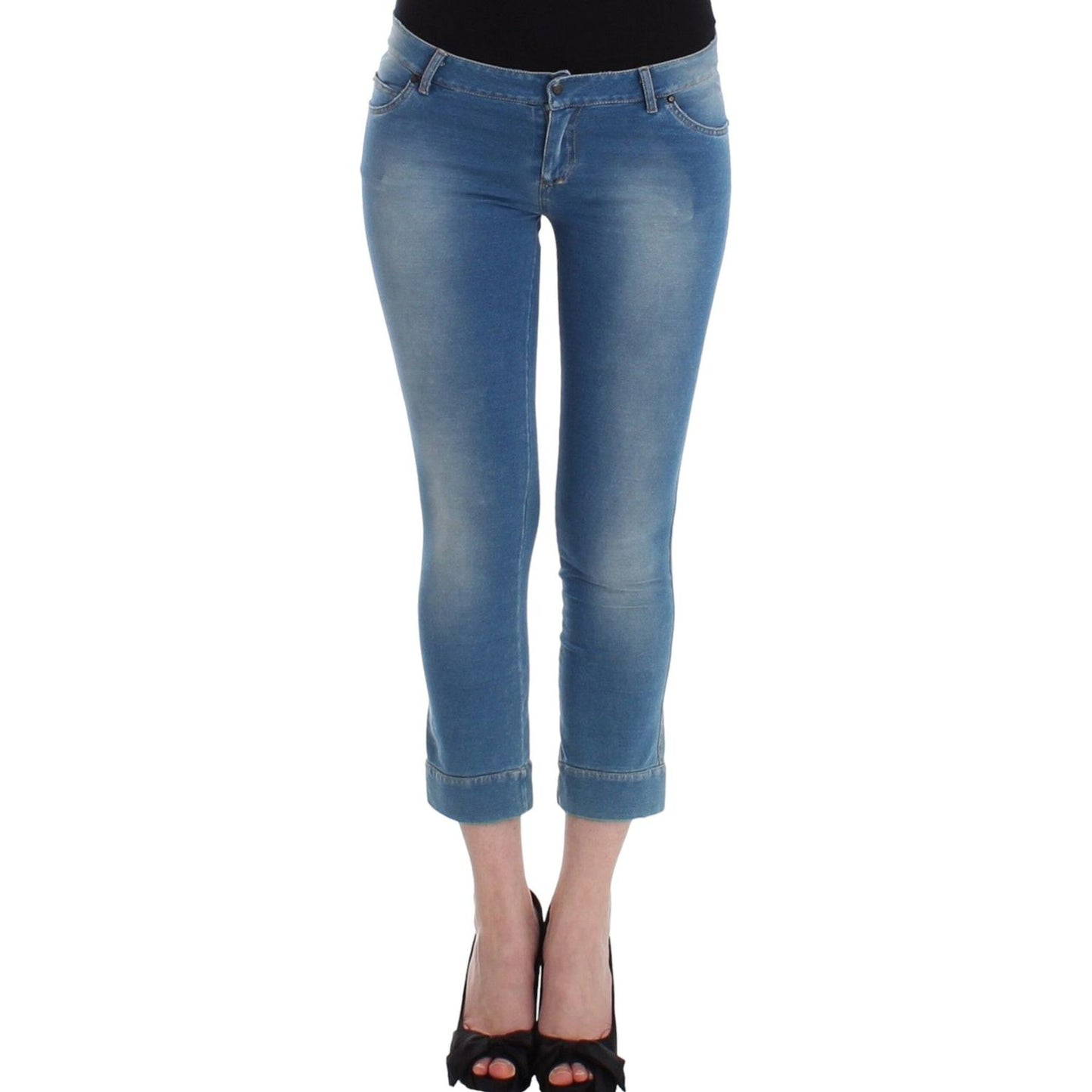 Ermanno Scervino Beachwear Blue Jeans Capri Pants Cropped