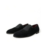 Dolce & Gabbana Black RUNWAY Velour AMALFI Loafers Shoes