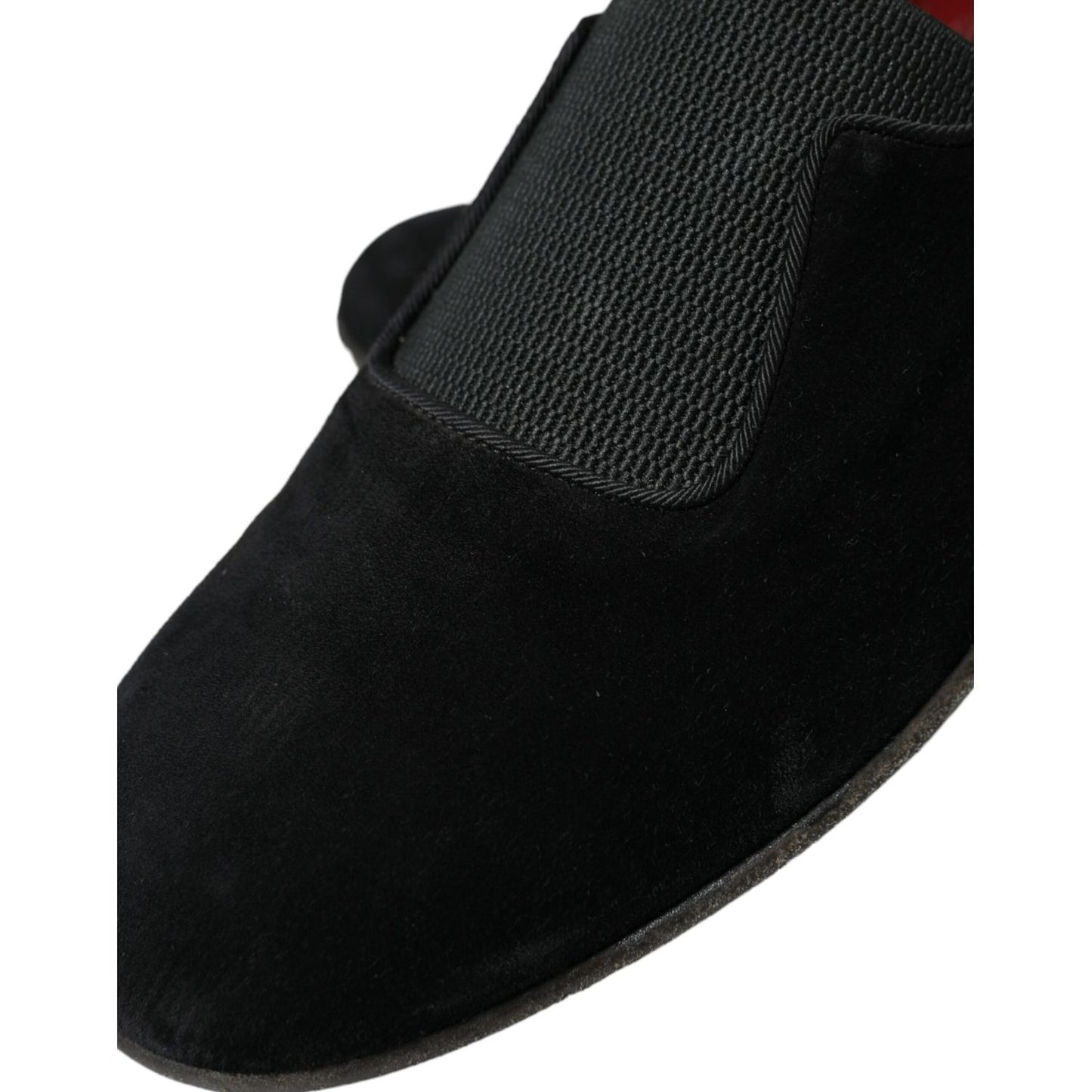 Dolce & Gabbana Black RUNWAY Velour AMALFI Loafers Shoes