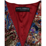 Dolce & Gabbana Multicolor Jacquard Button Waistcoat Vest Top TSH84289-40