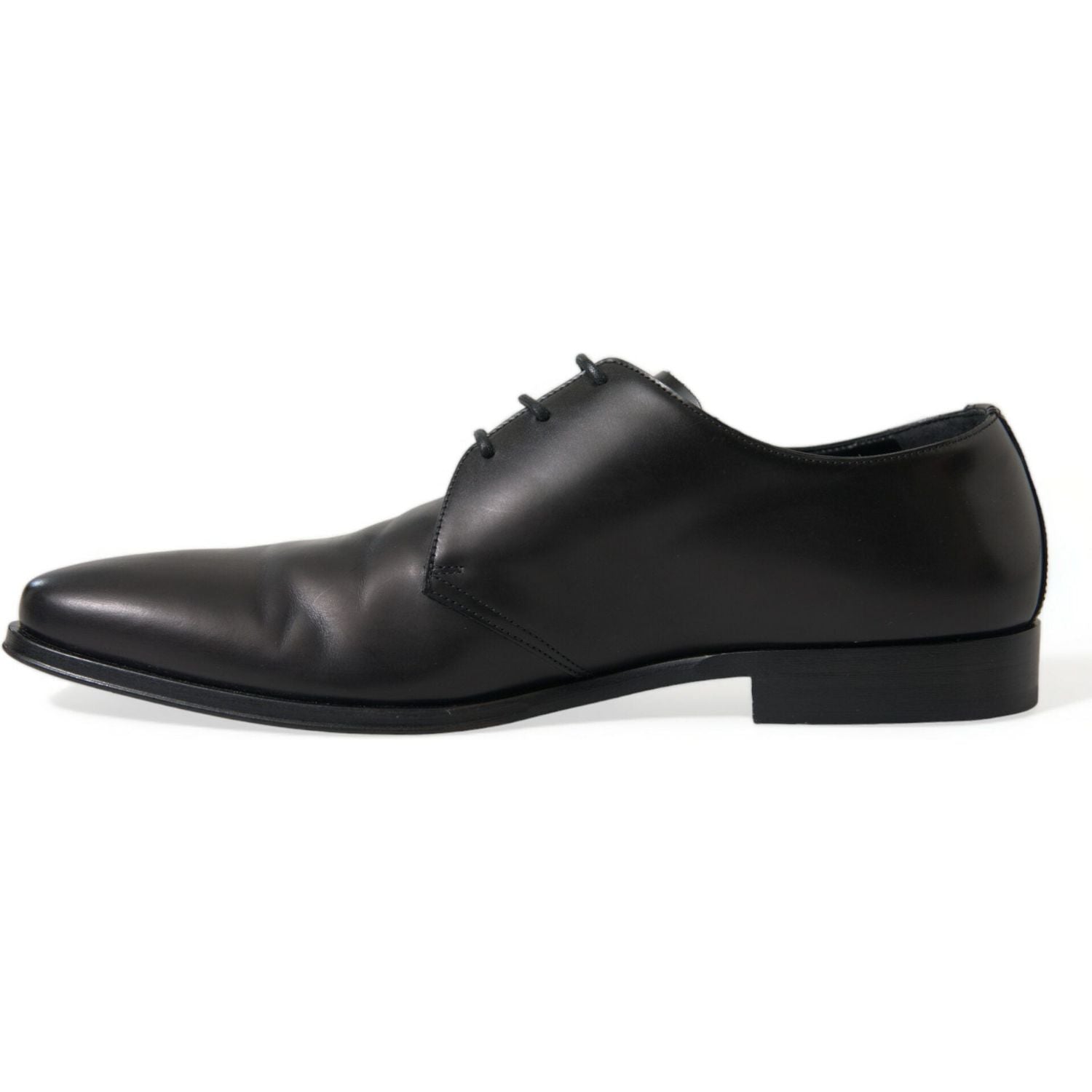 Dolce & Gabbana Black Leather Lace Up Formal Derby Dress Shoes