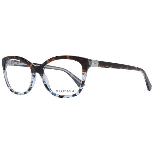 Marciano by Guess Brown Women Glasses Frame, full-rim butterfly style with brown plastic frame and demo lenses, includes branded case.