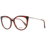 Max Mara Brown Women Glasses Frame with full-rim butterfly design, plastic material, and demo lenses.