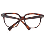 Max Mara Brown Women Glasses Frame, full-rim, plastic, square, with demo lenses, temple arms showing brand logo.