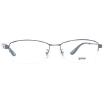 BMW Black Men Glasses Frame, half-rim titanium rectangle style with demo plastic lenses, size 55-16-145, includes branded case.