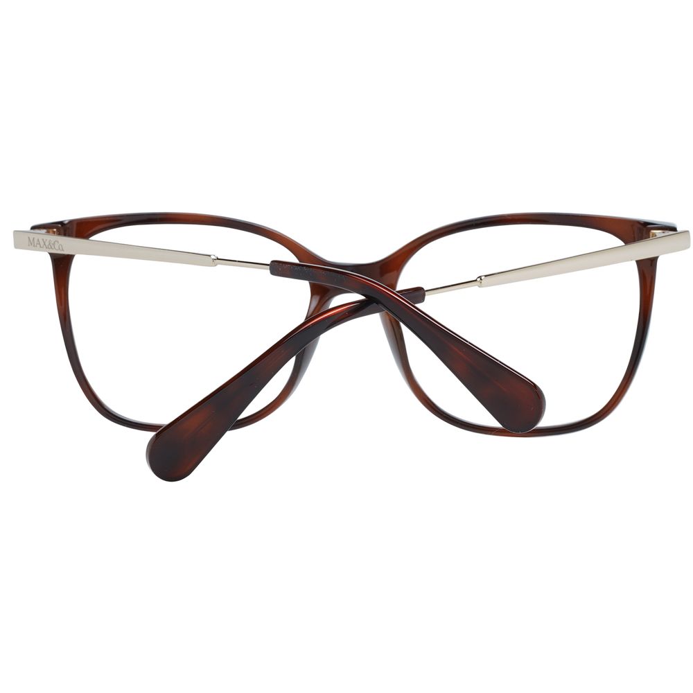 Max & Co Brown Women Glasses Frame, full-rim, 53-17-140 size, square style, metal & plastic material, demo lenses, branded case included.