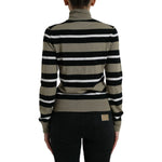 Dolce & Gabbana Multicolor Stripe Wool Logo Pullover Sweater