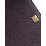 Dolce & Gabbana Dark Brown Leather Logo Plaque Cover Sleeve Tablet Case
